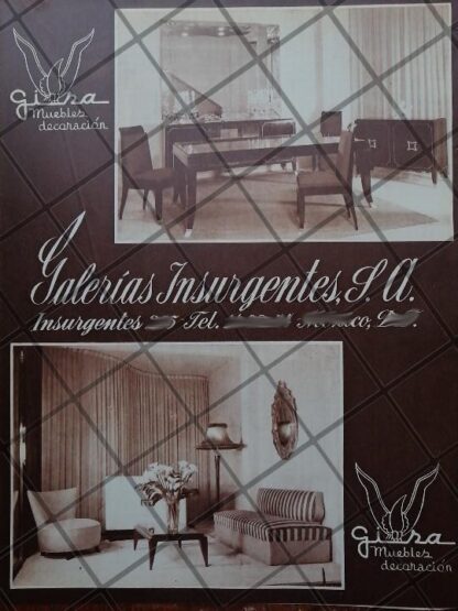 CARTEL ANTIGUO TIENDA GALERIA INSURGENTES S.A 1951 /846