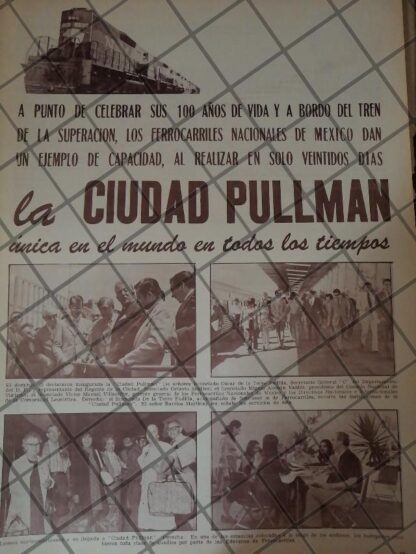 AFICHE ANTIGUO INAUGURAN CIUDAD PULLMAN MEXICO 1960s