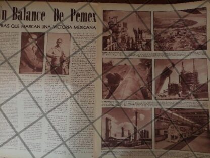 AFICHE ANTIGUO RUIZ CORTINZ Y REFINERIAS DE PEMEX 1958