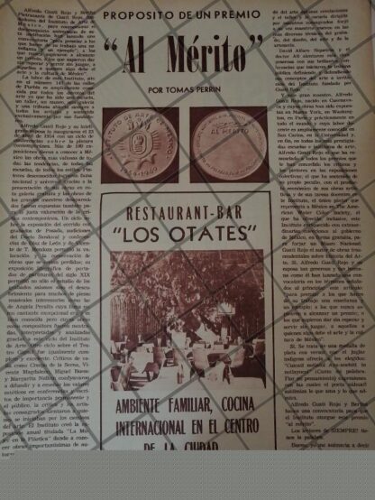 CARTEL RETRO ORIGINAL. RESTAURANT LOS OTATES, TUXPAN, Y MAS 1969