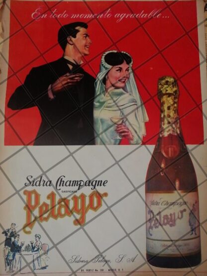 CARTEL PUBLICIDAD ANTIGUA SIDRA PELAYO 1959 -617