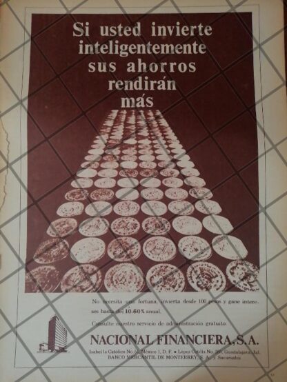 CARTEL RETRO ORIGINAL. BANCO NACIONAL FINANCIERA 1968 /147