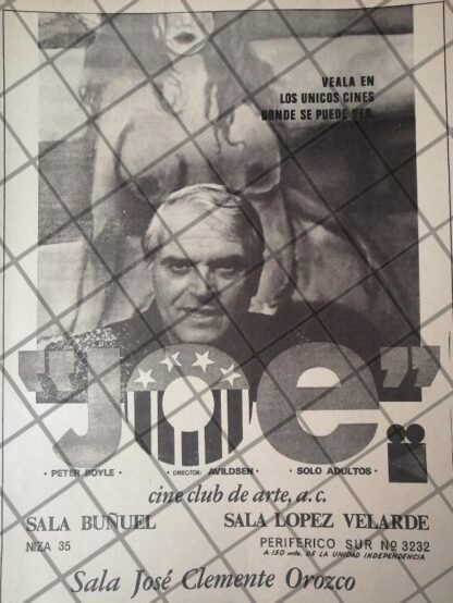 AFICHE ANTIGUO. PELICULA. JOE, CIUDADANO AMERICANO 1970