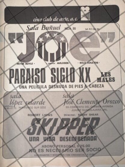 AFICHE ANTIGUO. CINE CLUB DE ARTE A.C. 1971 /2