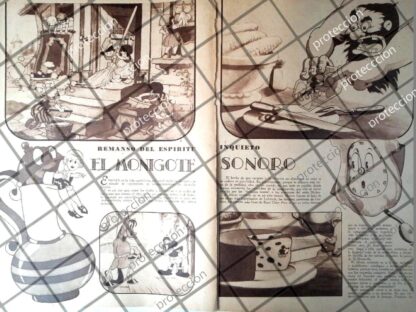 AFICHE ANTIGUO ORIGINAL. MICKEY MOUSE Y DIBUJOS ANIMADOS 1934