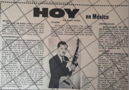 AFICHE ANTIGUO ORIGINAL. EL GUITARRISTA EMILIO CASTILLO 1969