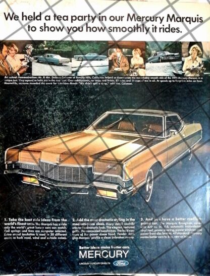 CARTEL RETRO AUTOS FORD MERCURY GRAND MARQUIS 1971 -1078