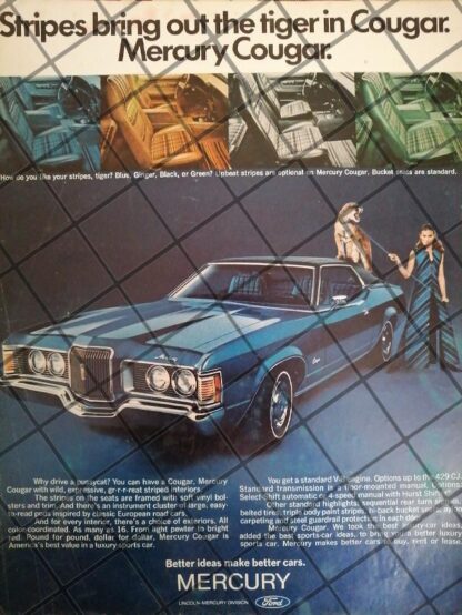 CARTEL RETRO AUTOS FORD MERCURY COUGAR 1971 -1073