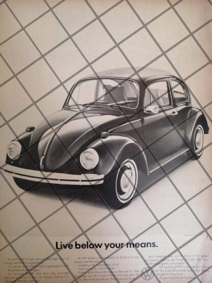 AFICHE RETRO ORIGINAL AUTOS VOLKSWAGEN VOCHO 1973 -1068