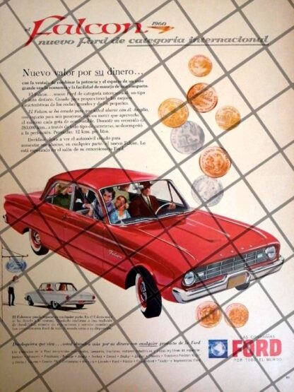 AFICHE RETRO ORIGINAL AUTOS FORD FALCON 1964 -1065