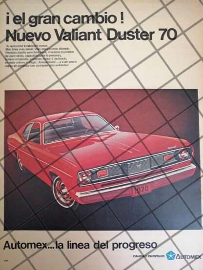 AFICHE RETRO ORIGINAL AUTOS DODGE VALIANT DUSTER 1970 -1064