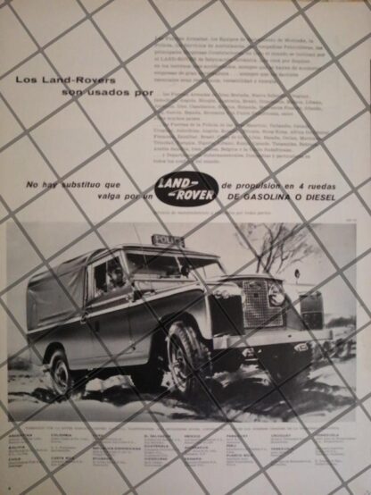 AFICHE RETRO ORIGINAL CAMIONETA LAND ROVER 1957 -1062