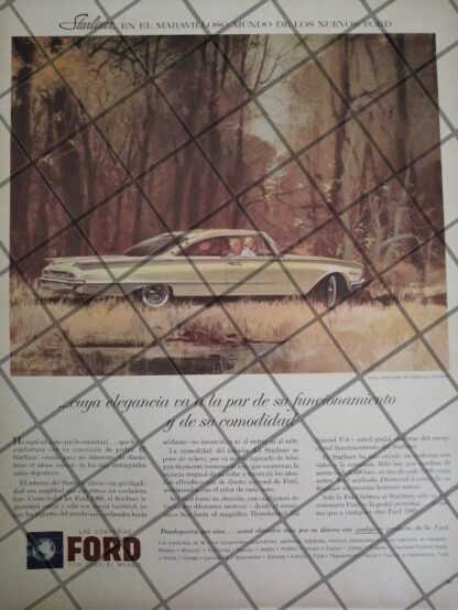 AFICHE RETRO ORIGINAL AUTOS FORD STARLINER -1057