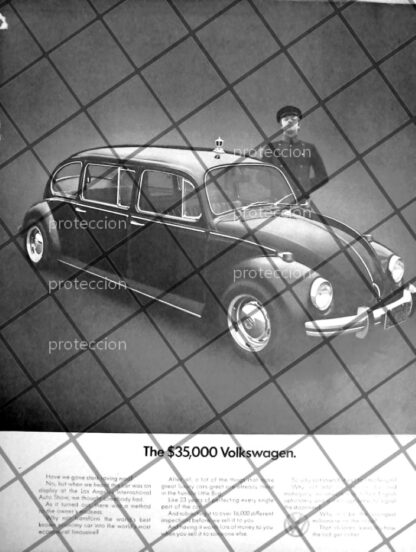 AFICHE RETRO ORIGINAL AUTOS VOLKSWAGEN VOCHO LIMOUSINA 1971-RARISIMO