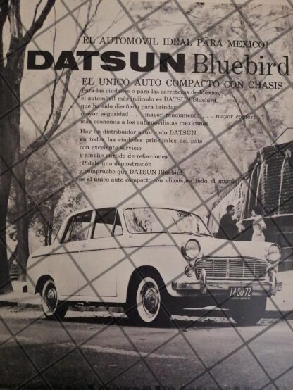 AFICHE RETRO ORIGINAL AUTOS DATSUN BLUEBIRD 1961 -1050