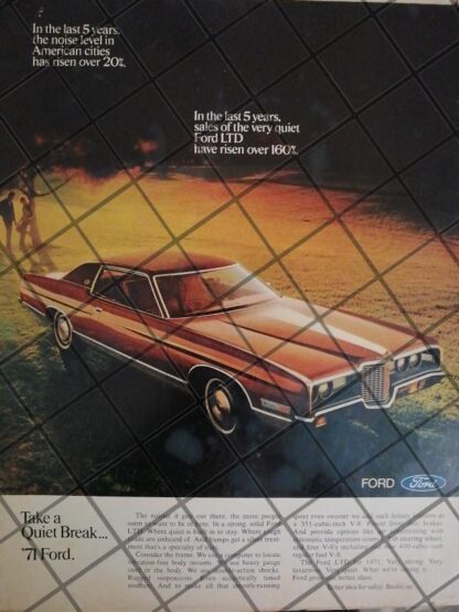 AFICHE RETRO ORIGINAL AUTOS FORD LTD. 1971-1049