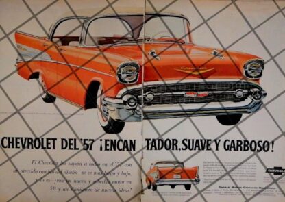 AFICHE RETRO ORIGINAL AUTOS CHEVROLET BELAIR SPORT 1957 -1047