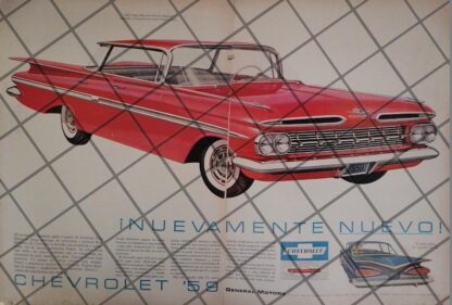 AFICHE RETRO ORIGINAL AUTOS CHEVROLET IMPALA 1959 /1034