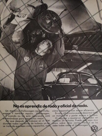 AFICHE RETRO ORIGINAL AUTOS VOLKSWAGEN VOCHO 1969 -1026