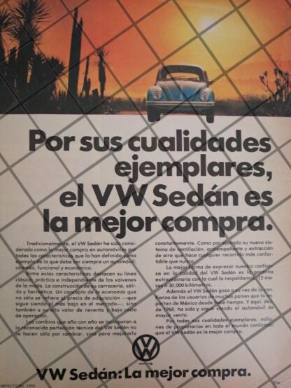 AFICHE RETRO ORIGINAL AUTOS VOLKSWAGEN VOCHO 1978 -1025