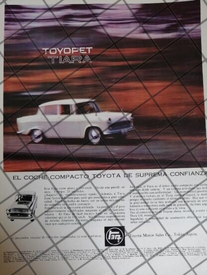 AFICHE RETRO ORIGINAL AUTOS TOYOTA TOYOPET TIARA 1961 /1017