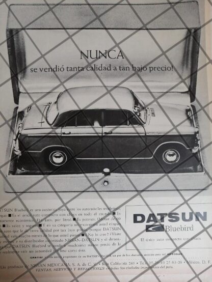 AFICHE RETRO ORIGINAL AUTOS DATSUN BLUEBIRD 1962 /1015