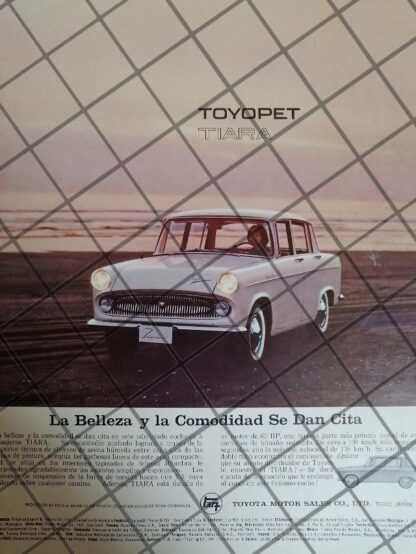 AFICHE RETRO ORIGINAL AUTOS TOYOTA TOYOPET TIARA 1961/1011