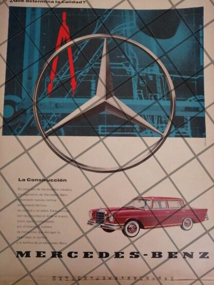 CARTEL RETRO ORIGINAL AUTOS MERCEDES BENZ 300 1965 /1006