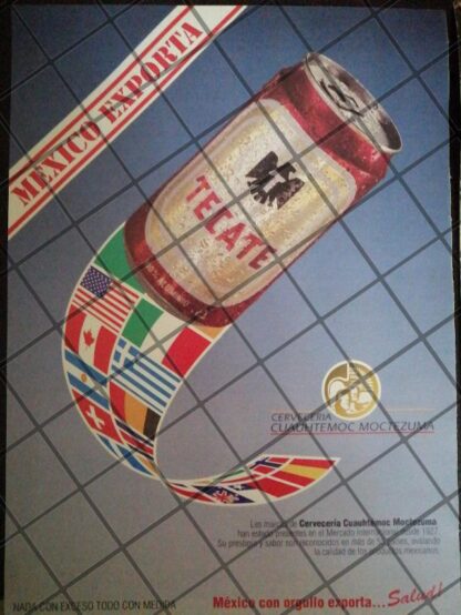 3 MINI CARTELES RETRO, CERVEZA TECATE 1970s /193 - Imagen 2