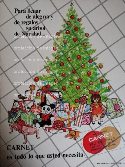 CARTEL PUBLICITARIO NACIMIENTO DE LA TARJETA CARNET 1970