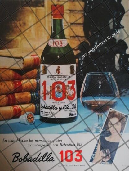 CARTEL PUBLICITARIO RETRO BRANDY BOBADILLA 1961 /628