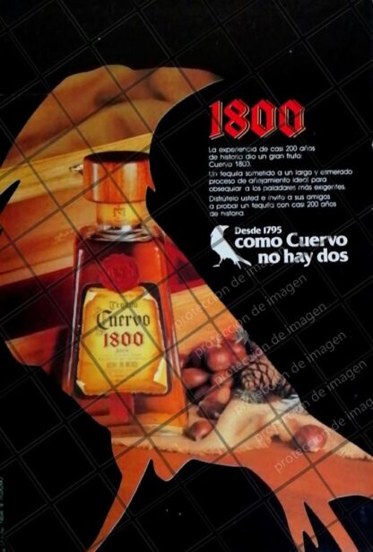 CARTEL PUBLICITARIO RETRO. TEQUILA CUERVO 1800 /1975