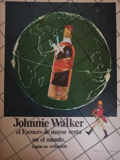 CARTEL RETRO ORIGINAL. WHISKY JOHNNIE WALKER 1970 /621