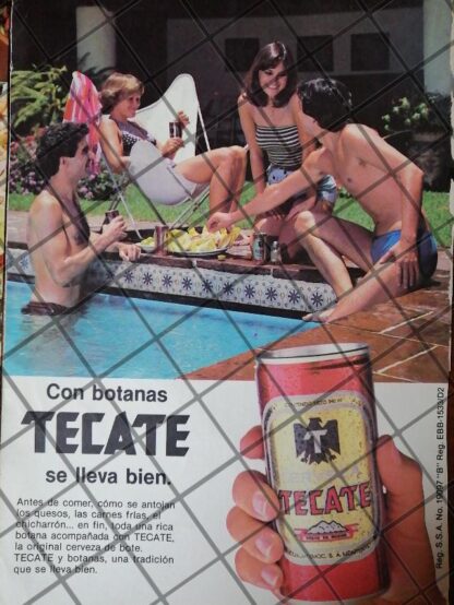 3 MINI CARTELES RETRO, TECATE Y CARTA BLANCA 1970s /211 - Imagen 4