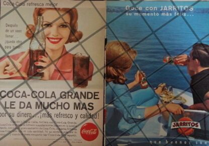 8 CARTELES ANTIGUOS REFRESCOS VARIOS AÑOS 40s-70s /319 - Imagen 5