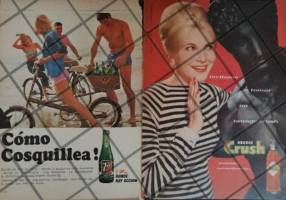 8 CARTELES ANTIGUOS REFRESCOS VARIOS AÑOS 40s-70s /319 - Imagen 2