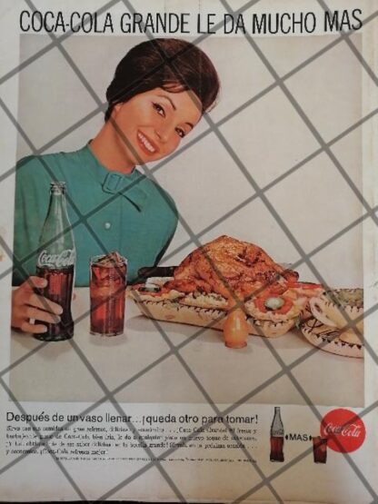 CARTEL PUBLICIDAD VINTAGE ORIGINAL COCA COLA 1960S /C40