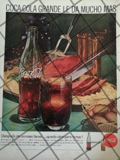 CARTEL PUBLICIDAD VINTAGE ORIGINAL COCA COLA 1960S /C39