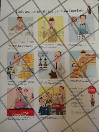 CARTEL PUBLICIDAD VINTAGE ORIGINAL COCA COLA 1950S /C38