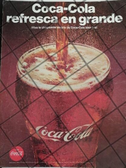 CARTEL PUBLICIDAD VINTAGE ORIGINAL COCA COLA 1960S /C36