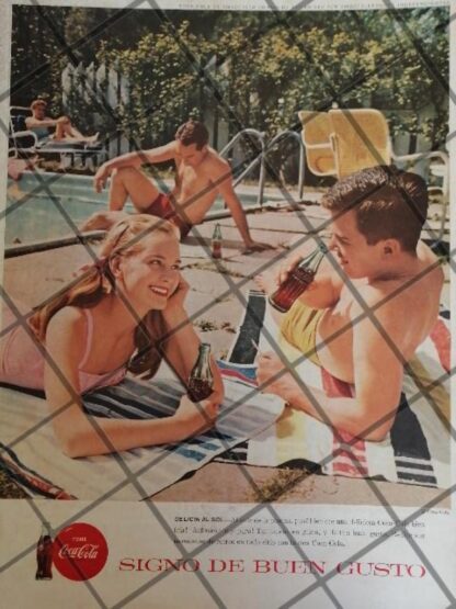 CARTEL PUBLICIDAD VINTAGE ORIGINAL COCA COLA 1960S /C33