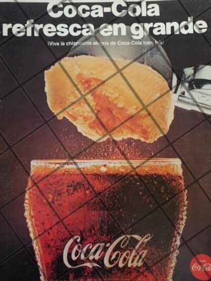 CARTEL PUBLICITARIO RETRO ORIGINAL COCA COLA 1960S /C31