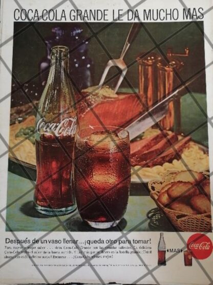 CARTEL PUBLICITARIO RETRO ORIGINAL COCA COLA 1962 /C24