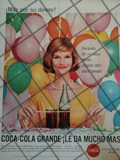 AFICHE PUBLICITARIO RETRO ORIGINAL COCA COLA 1960 /C21