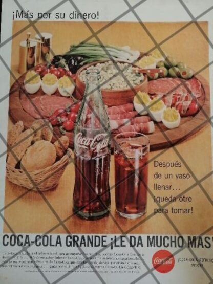 AFICHE PUBLICITARIO RETRO ORIGINAL COCA COLA 1960 /C20