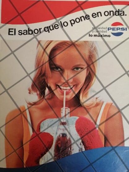 AFICHE PUBLICITARIO RETRO ORIGINAL PEPSI COLA 1967 /261