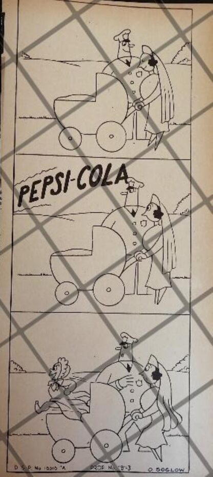 3 AFICHES ANTIGUOS PEPSI COLA 1936 DIBUJOS DE OTTO SOGLOW - Imagen 4