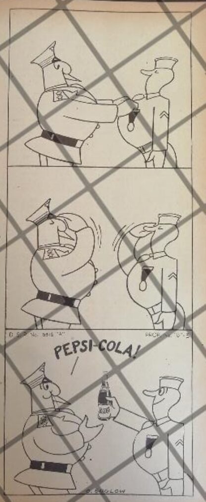 3 AFICHES ANTIGUOS PEPSI COLA 1936 DIBUJOS DE OTTO SOGLOW - Imagen 2