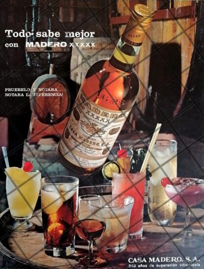 CARTEL PUBLICITARIO BRANDY MADERO XXXXX 1967 /632