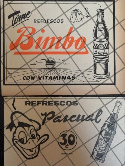 12 CARTELES RETRO RAROS .REFRESCOS VARIOS 1940s 60s /344 - Imagen 2